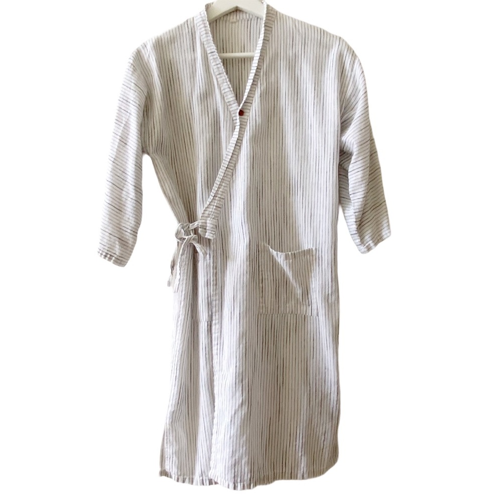 Kimono Style Linen Wrap Dresss